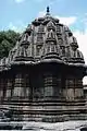 Close up of Sadashiva temple with Hoysala nagara shrine and superstructure (Hoysala adaptation of nagara style of architecture) at Nuggehalli