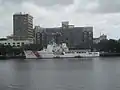 U.S. Coast Guard vessel on the Cape Fear, photographed from the USS North Carolina