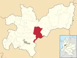 Location of the municipality and town of Marulanda, Caldas in the Caldas Department of Colombia.