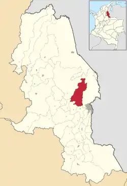Location of the municipality and town of El Zulia in the Norte de Santander Department of Colombia.
