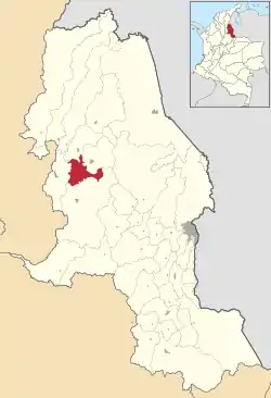 Location of the municipality and town of La Playa in the Norte de Santander Department of Colombia.