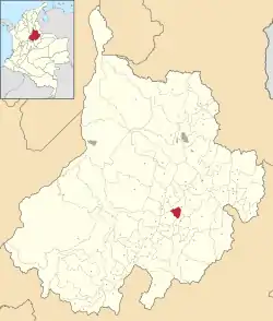 Location of the municipality and town of Pinchote in the Santander Department of Colombia.