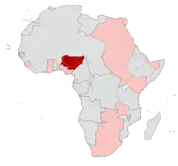 Northern Nigeria (red) British 'possessions' in Africa (pink) 1913