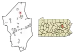Location of Benton in Columbia County, Pennsylvania.
