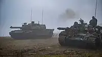 French tanks and tanks from the Romanian 814th tank battalion in Turda
