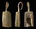 Half-cylinder copper alloy dress hook, possibly late medieval, Isle of Wight