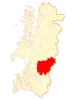 Map of Cochrane commune in Aisén Region