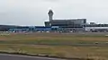 Concourse E extension under construction at the airport in August 2019