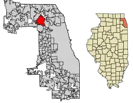 Location of Des Plaines in Cook County, Illinois