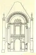 Coupe de la tribune of the chapel of the château de Meudon, 1701