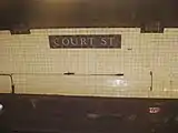 Mosaics on the track wall