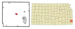 Location within Crawford County and Kansas