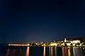 Nighttime view of the town