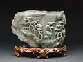 China, Qing dynasty, Qianlong period, 1762 Nephrite and gilding