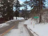 The highway as it passes through the town of Cuchara, Colorado.