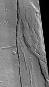 Cyane Fossae, as seen by HiRISE More information can be found under Fossa (geology).