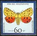 Rhyparia purpurata on a German stamp