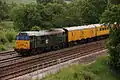 31601 in Devon and Cornwall Railways green livery, working a Network Rail test train south of Chesterfield.