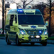 An ambulance in Denmark