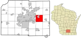 Location in Dane County and the state of Wisconsin