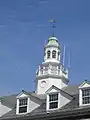 The cupola can be seen from I-95 and has antennae behind it