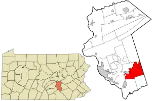 Location in Dauphin County and state of Pennsylvania.