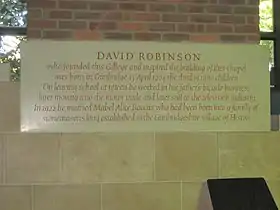 Memorial stone for David Robinson