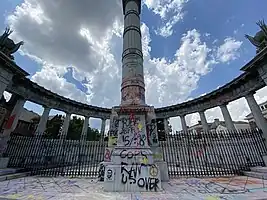 The memorial as it stands in July, 2020 after the removal of the Davis statue