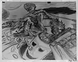 DeGrazia's politically based mural (pic 1). Photograph by Reggie Russell