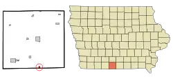 Location of Pleasanton, Iowa