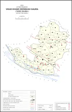 Map showing Gaura Khaspari (#010) in Deenshah Gaura CD block