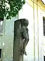 The crucifix in front of the Catholic Church