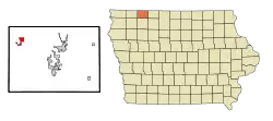Location of Lake Park, Iowa