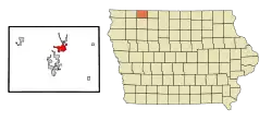 Location of Spirit Lake, Iowa
