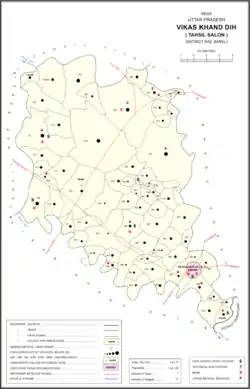 Map showing Atawan (#352) in Dih CD block