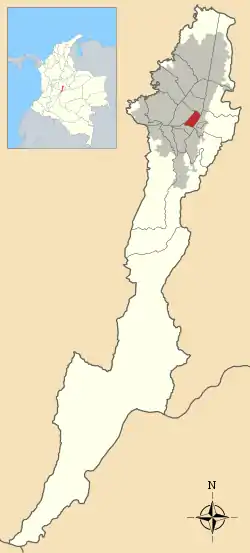 Location of the locality in the Capital District of Bogotá