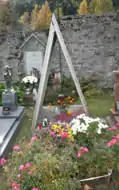 Don Sisto Bighiani gravestone, Old Church cemetery, Macugnaga, Italy