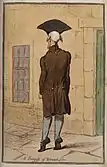 A Burgess of Warwick Lane — Dr. John Burges, on tiptoe outside a building in Warwick Lane (1795)