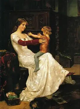 Blanche de Namur, Queen of Sweden, and Prince Haquin (1877)