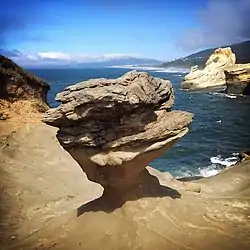 The rock formation on August 27, 2014