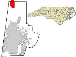 Location in Durham County and the state of North Carolina