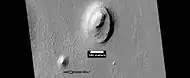 Buttes, as seen by HiRISE under HiWish program. Buttes have layered rocks with a hard resistant cap rock on the top which protects the underlying rocks from erosion.