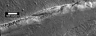 Wide view of layers in a trough, as seen by HiRISE under HiWish program