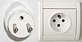 Type E (French) CEE 7/6 plug & CEE 7/5 socket, 16A