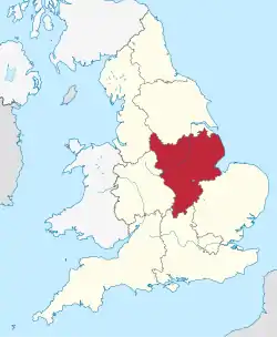 Location of East Midlands