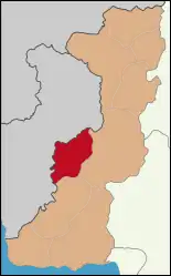 Map showing Meriç District in Edirne Province
