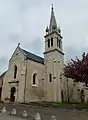 The steeple of the church of Saint-Étienne.