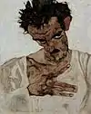 Self-portrait with lowered head, 1912 Leopold Museum
