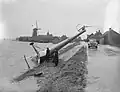 Crashed helicopter during the North Sea flood of 1953