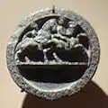 Equestrian stone palette, Gandhara.
